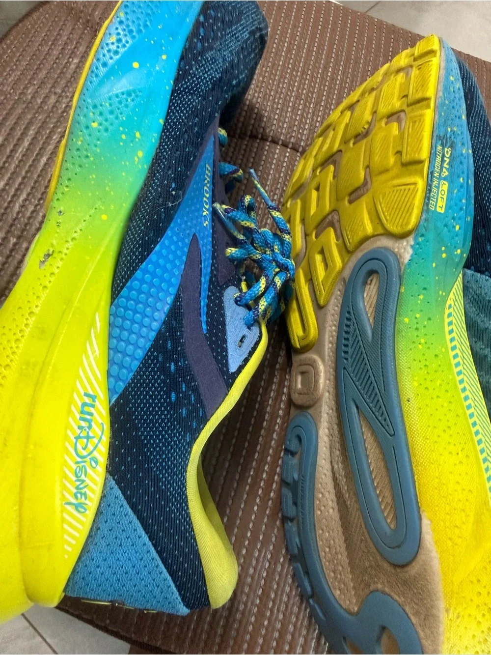 Brooks  Blue and Yellow RunDisney Inspired Sneakers